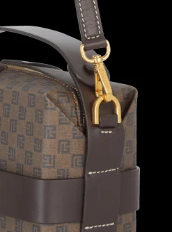 Mini Monogram Canvas And Leather Box Bag-Balmain Sale