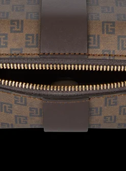 Mini Monogram Canvas And Leather Box Bag-Balmain Sale