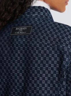 Mini Monogram Jacquard Denim Jacket-Balmain Cheap