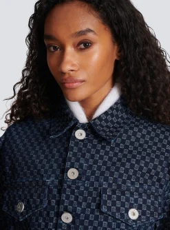 Mini Monogram Jacquard Denim Jacket-Balmain Cheap
