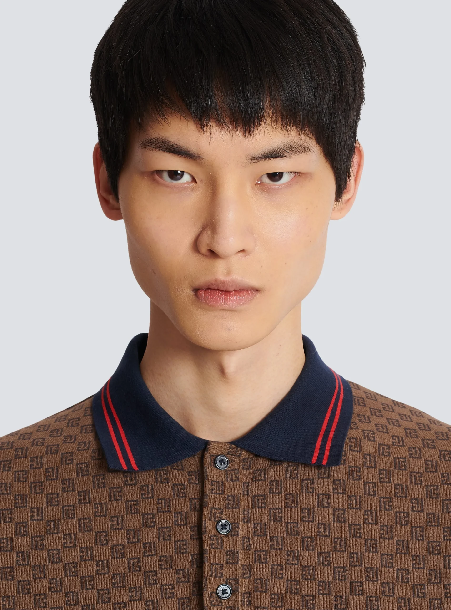 Mini Monogram Jacquard Polo-Balmain Cheap