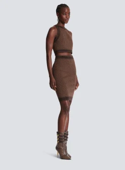 Mini Monogram Jacquard Skirt-Balmain Cheap