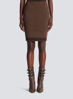Mini Monogram Jacquard Skirt-Balmain Cheap