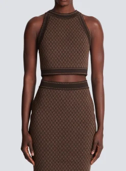 Mini Monogram Jacquard Top-Balmain New