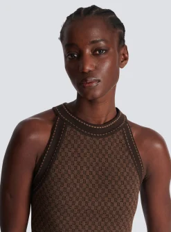 Mini Monogram Jacquard Top-Balmain New