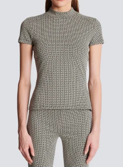 Mini Monogram Jacquard Top-Balmain Shop