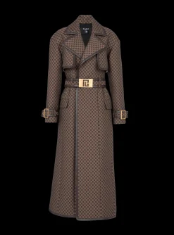 Mini Monogram Jacquard Trench Coat-Balmain Outlet