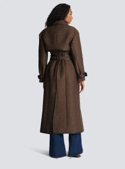 Mini Monogram Jacquard Trench Coat-Balmain Outlet