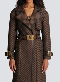 Mini Monogram Jacquard Trench Coat-Balmain Outlet