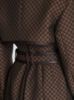 Mini Monogram Jacquard Trench Coat-Balmain Outlet