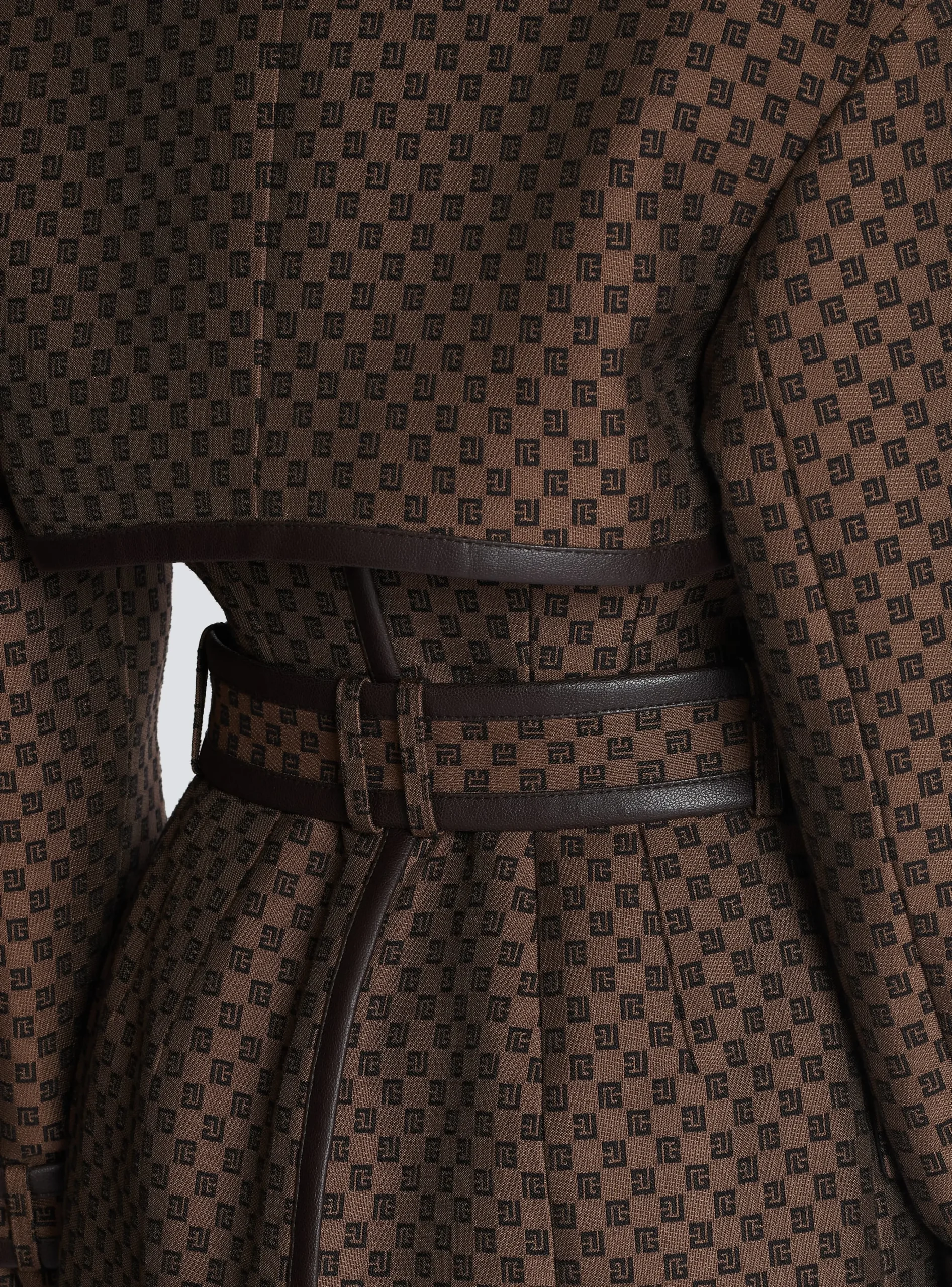 Mini Monogram Jacquard Trench Coat-Balmain Outlet