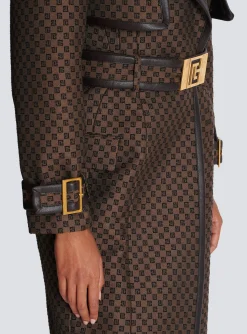 Mini Monogram Jacquard Trench Coat-Balmain Outlet