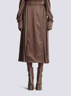 Mini Monogram Pleated Midi Skirt-Balmain Hot