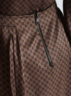Mini Monogram Pleated Midi Skirt-Balmain Hot