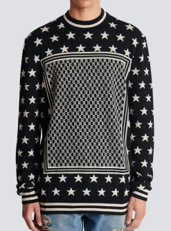 Mini Monogram Stars Jumper-Balmain Store