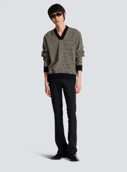 Mini Monogrammed Jacquard Sweatshirt-Balmain Discount