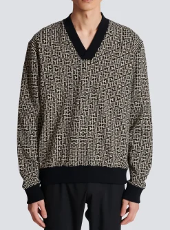 Mini Monogrammed Jacquard Sweatshirt-Balmain Discount