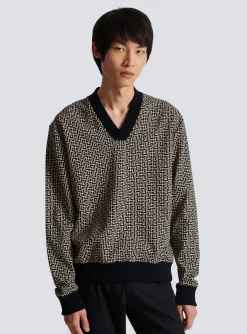 Mini Monogrammed Jacquard Sweatshirt-Balmain Discount