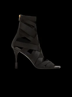 Moneta Leather And Elastic  sandals With Logo-Balmain Cheap