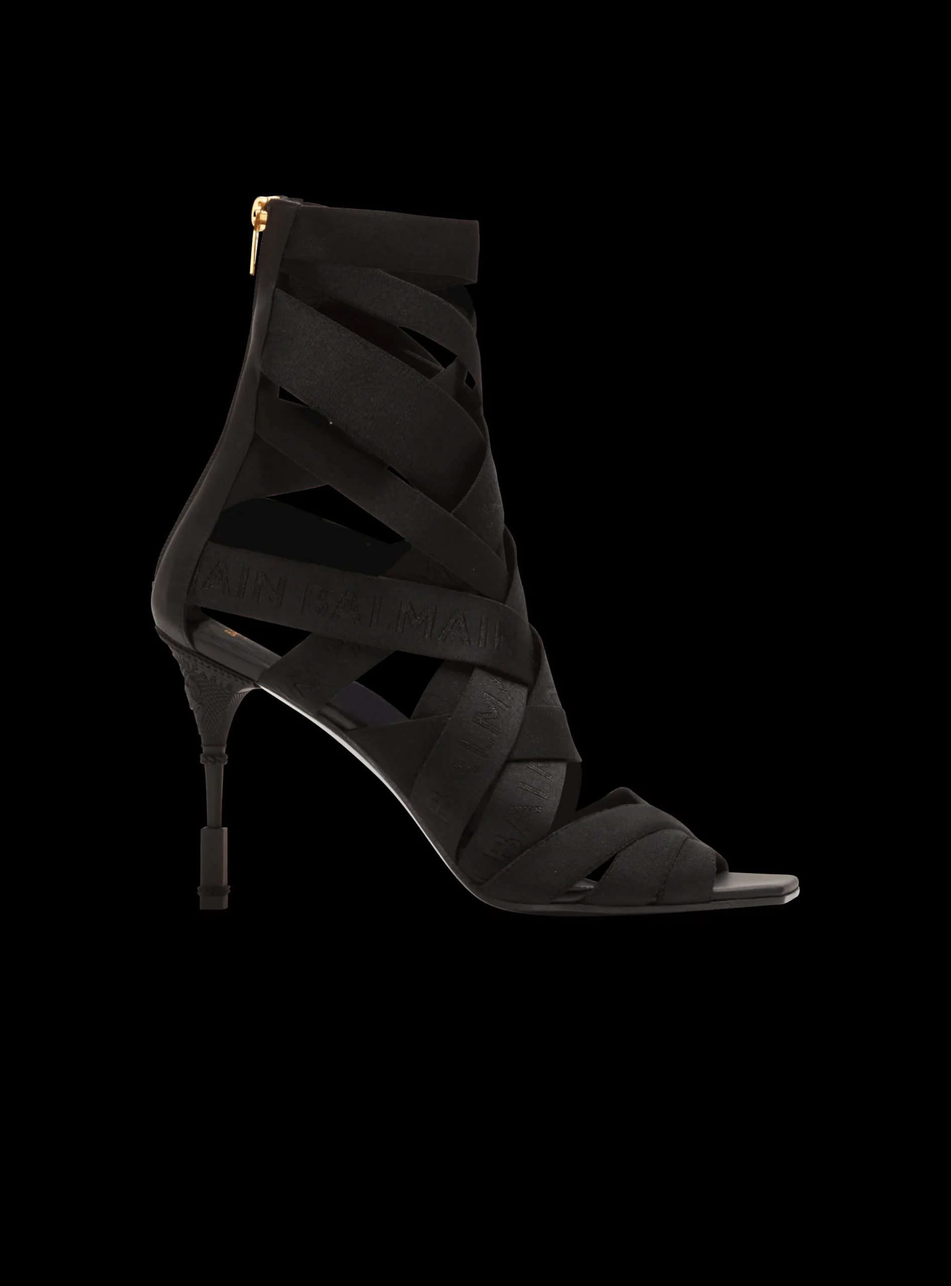 Moneta Leather And Elastic sandals With Logo-Balmain Cheap