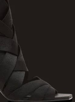 Moneta Leather And Elastic sandals With Logo-Balmain Cheap