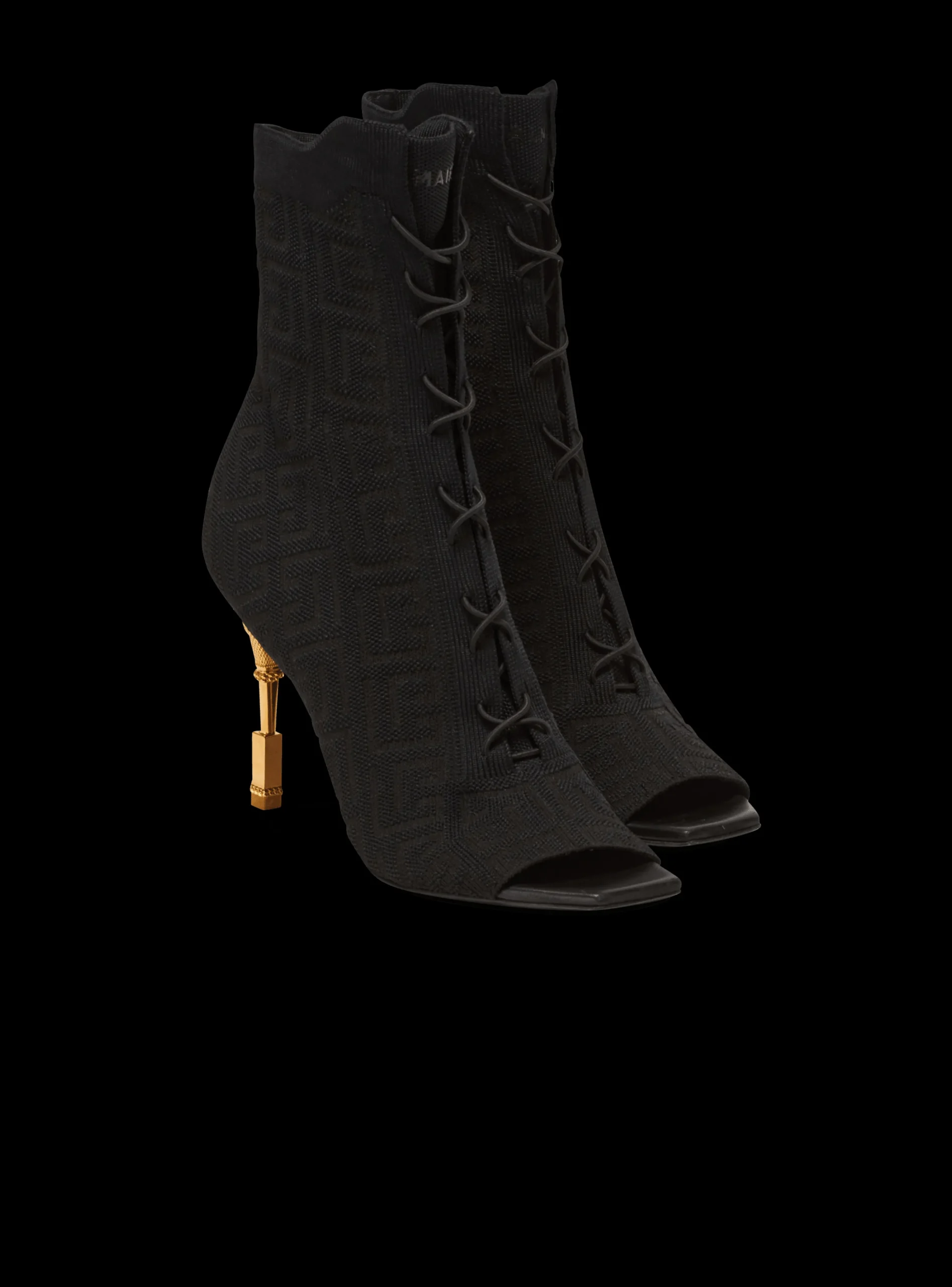 Moneta Monogram Knit Ankle Boots-Balmain Best Sale