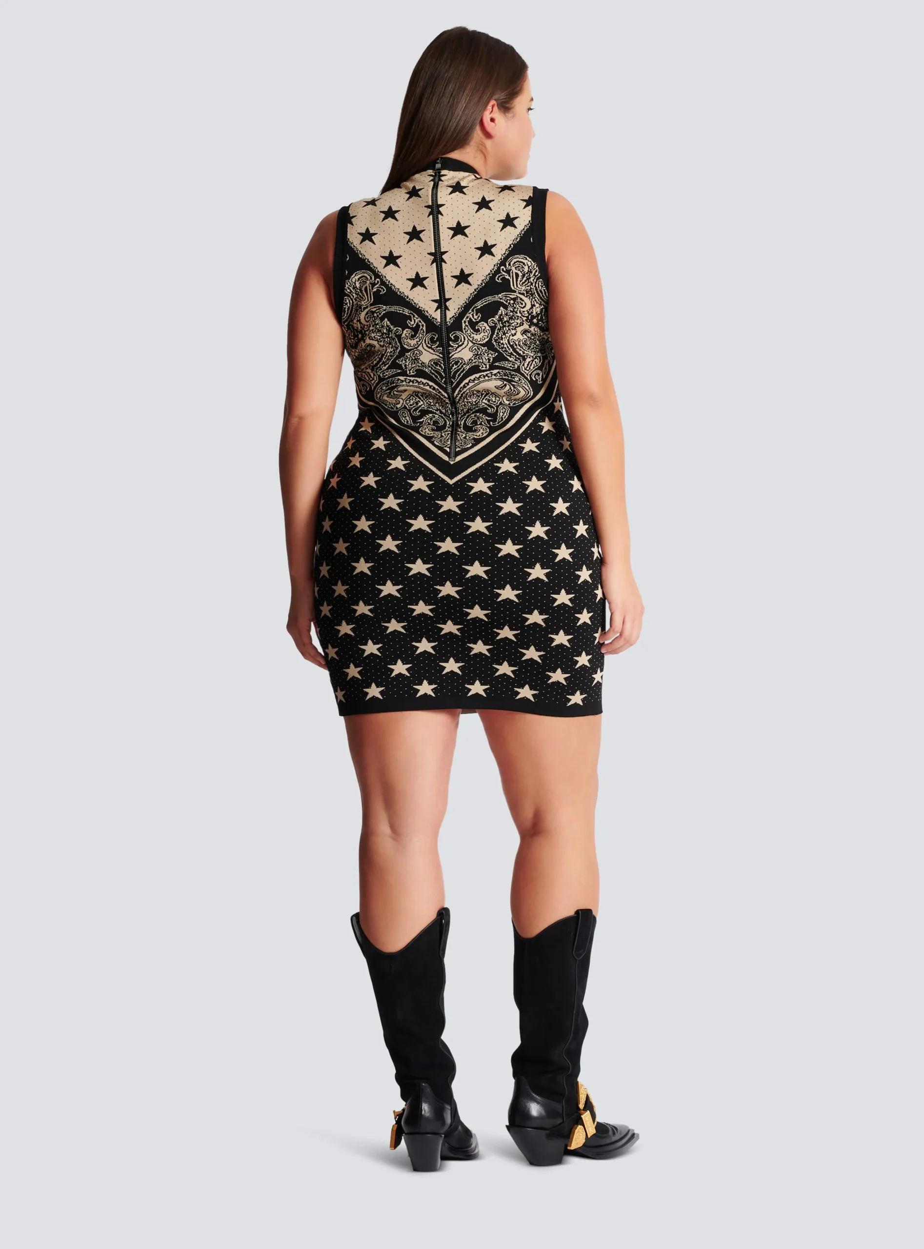 Monogram And Star Knit Short Dress-Balmain New