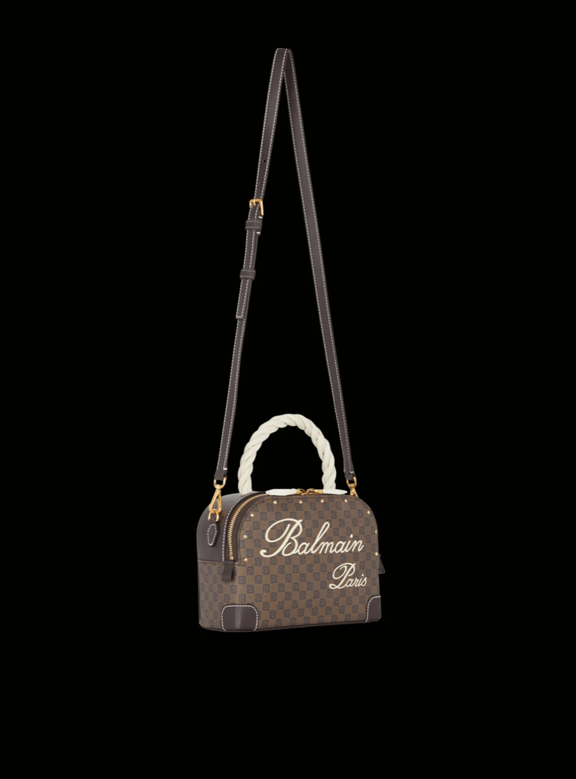 Monogram Canvas And Leather Make Up Bag-Balmain Hot