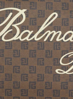 Monogram Canvas And Leather Make Up Bag-Balmain Hot