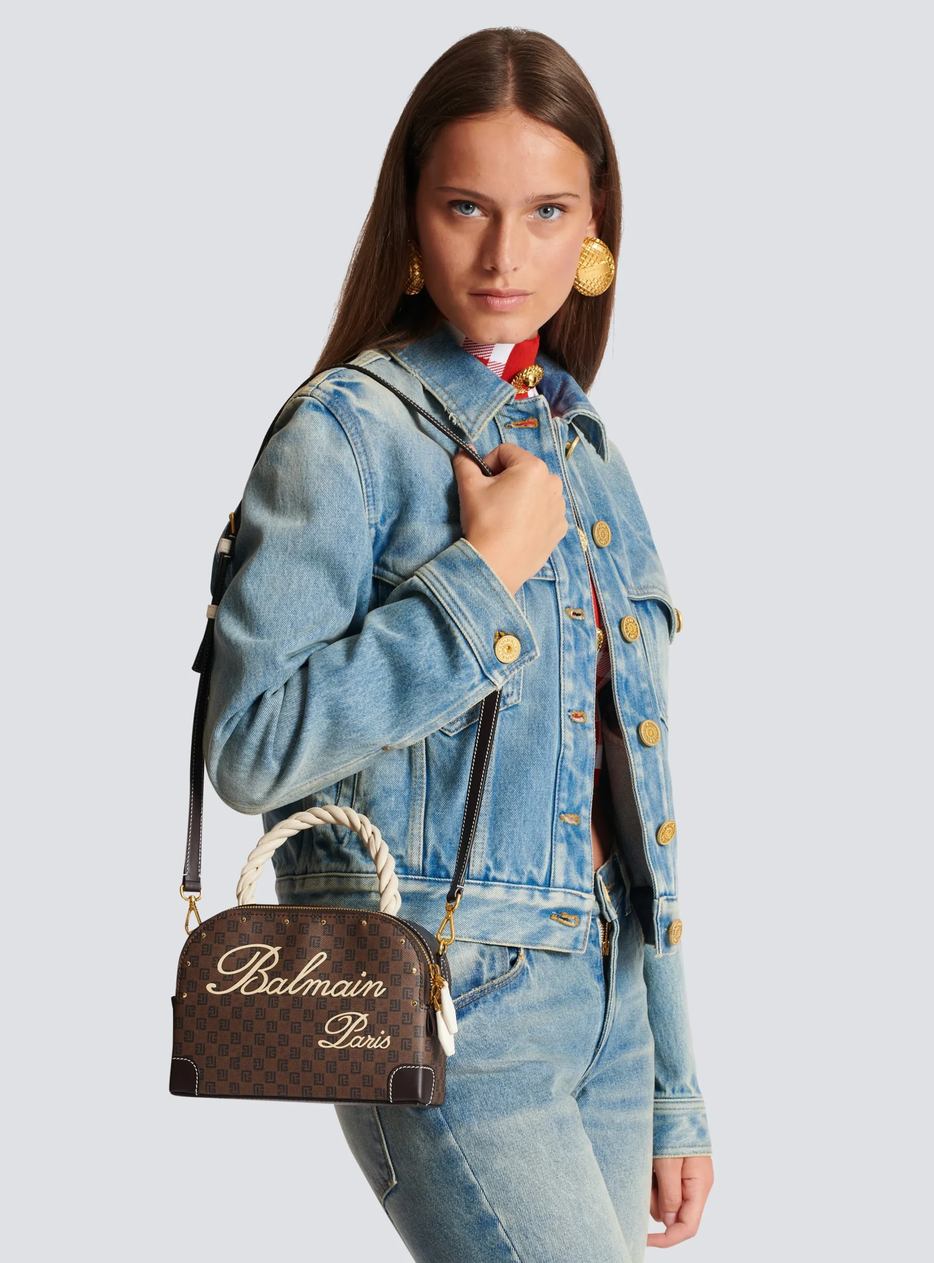 Monogram Canvas And Leather Make Up Bag-Balmain Hot