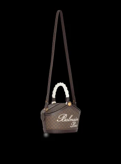 Monogram Canvas And Leather Bucket Bag-Balmain Clearance