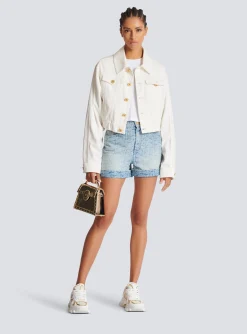 Monogram Denim Short-Balmain Clearance