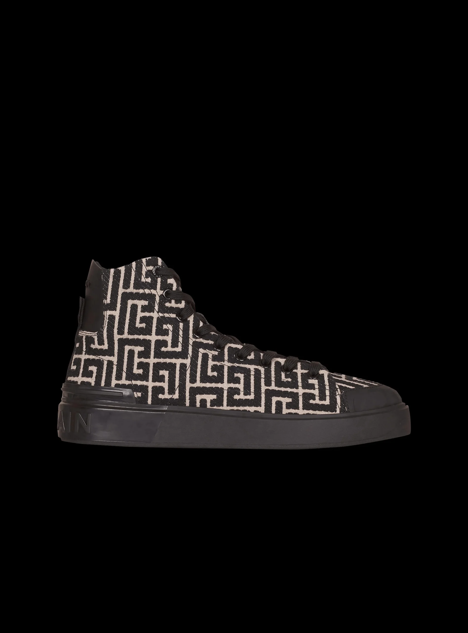 Monogram Jacquard B-Court High-top Sneakers-Balmain Flash Sale