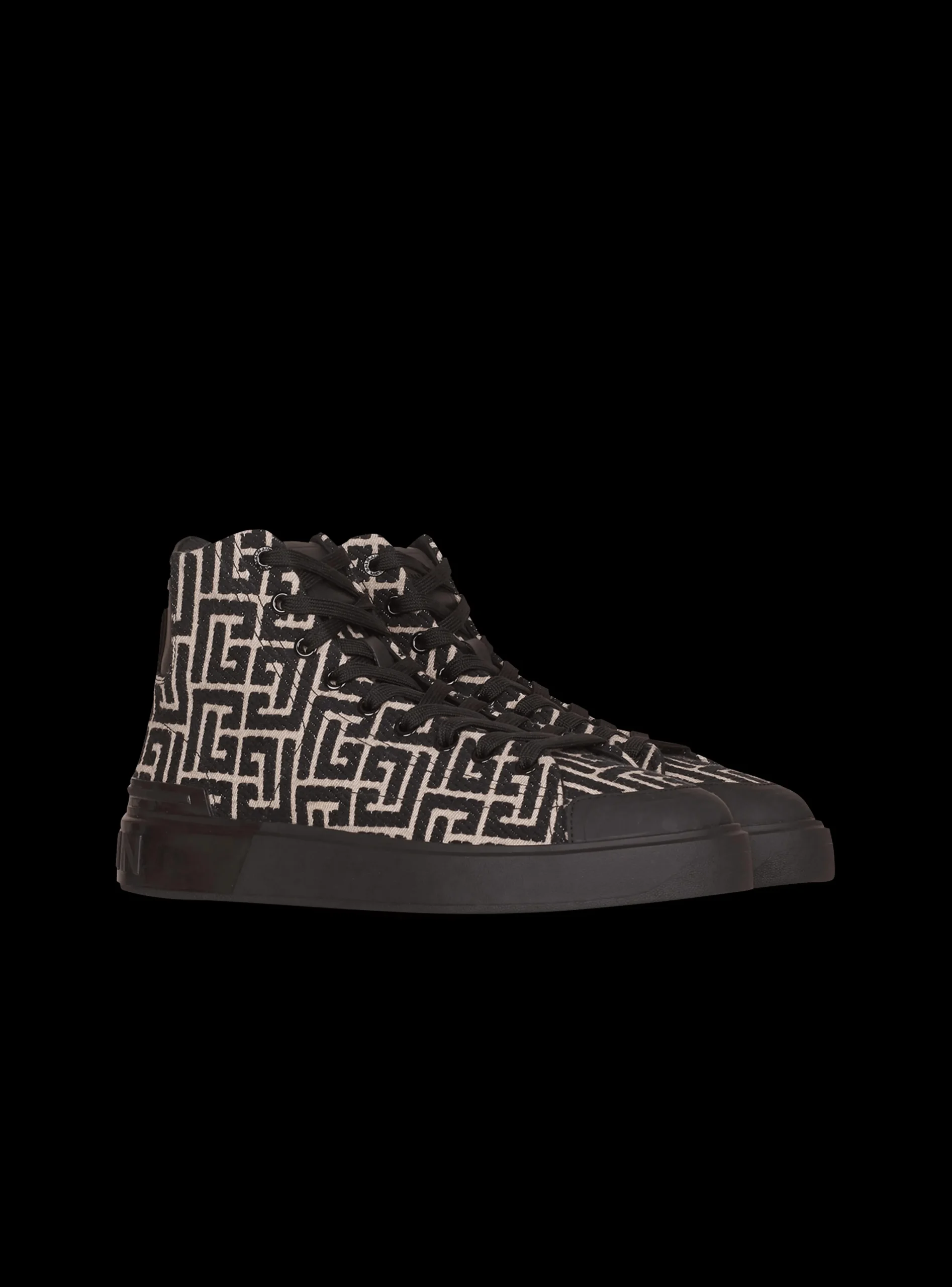 Monogram Jacquard B-Court High-top Sneakers-Balmain Flash Sale