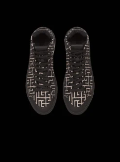 Monogram Jacquard B-Court High-top Sneakers-Balmain Flash Sale