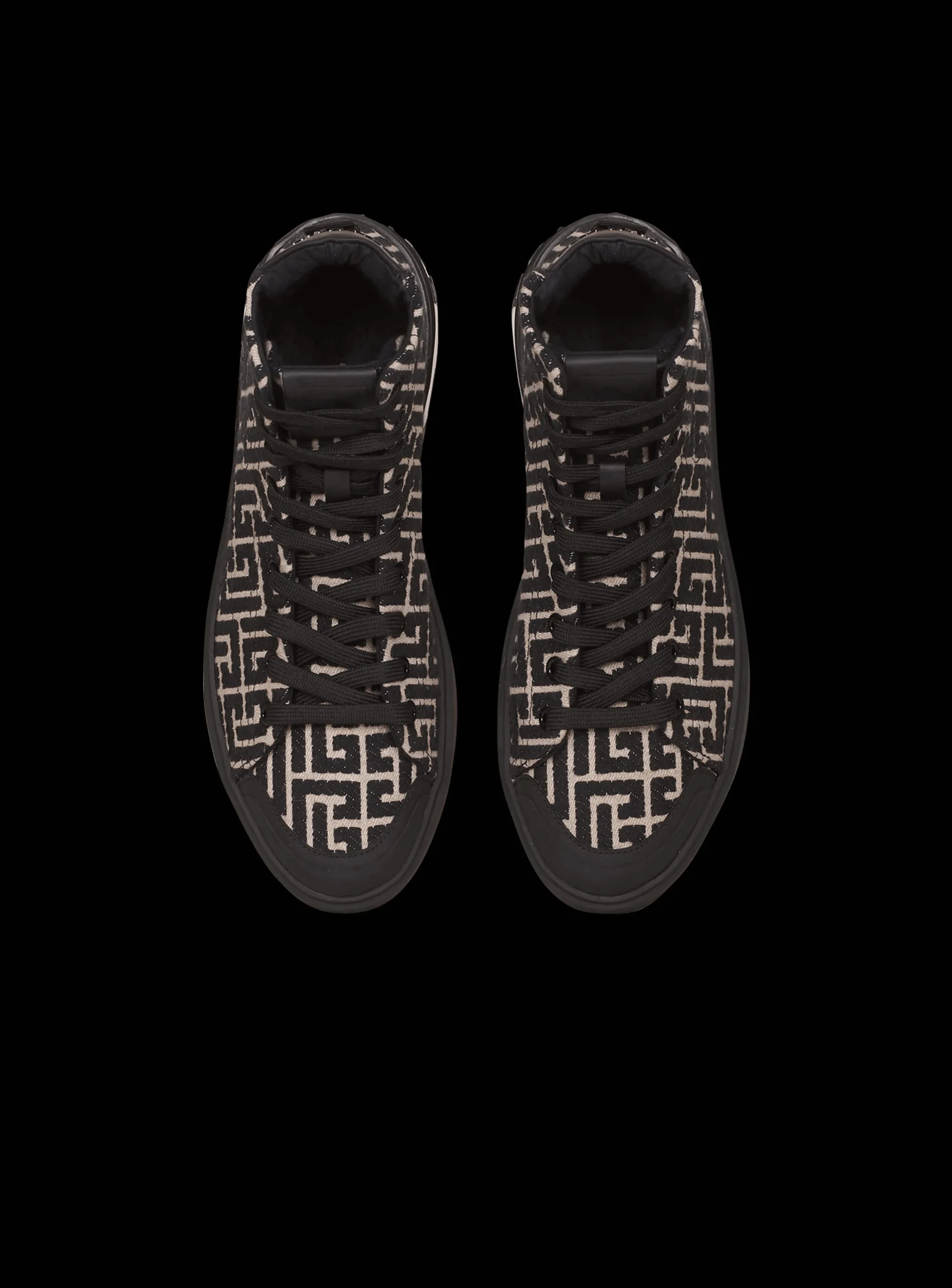 Monogram Jacquard B-Court High-top Sneakers-Balmain Flash Sale