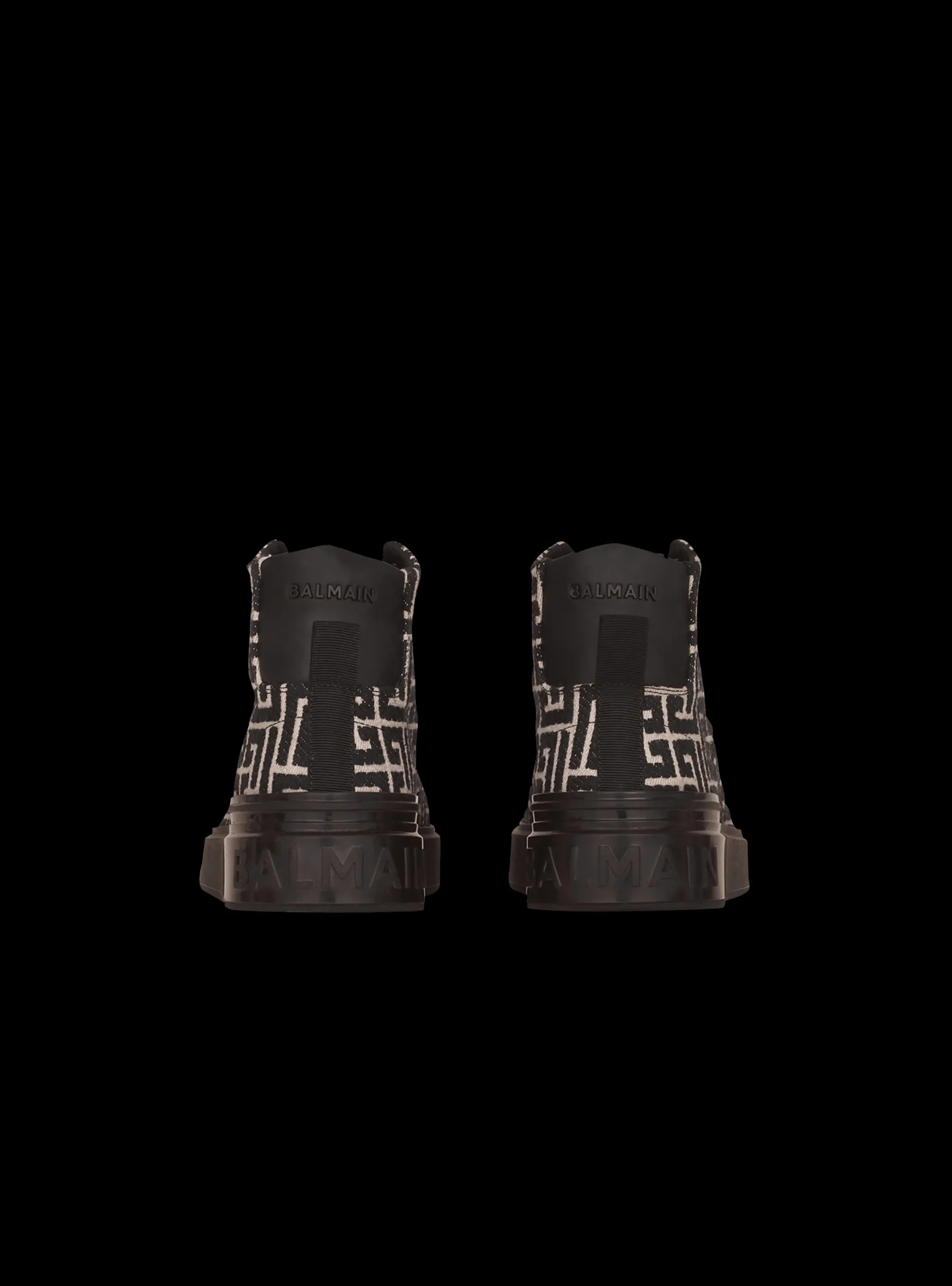 Monogram Jacquard B-Court High-top Sneakers-Balmain Flash Sale