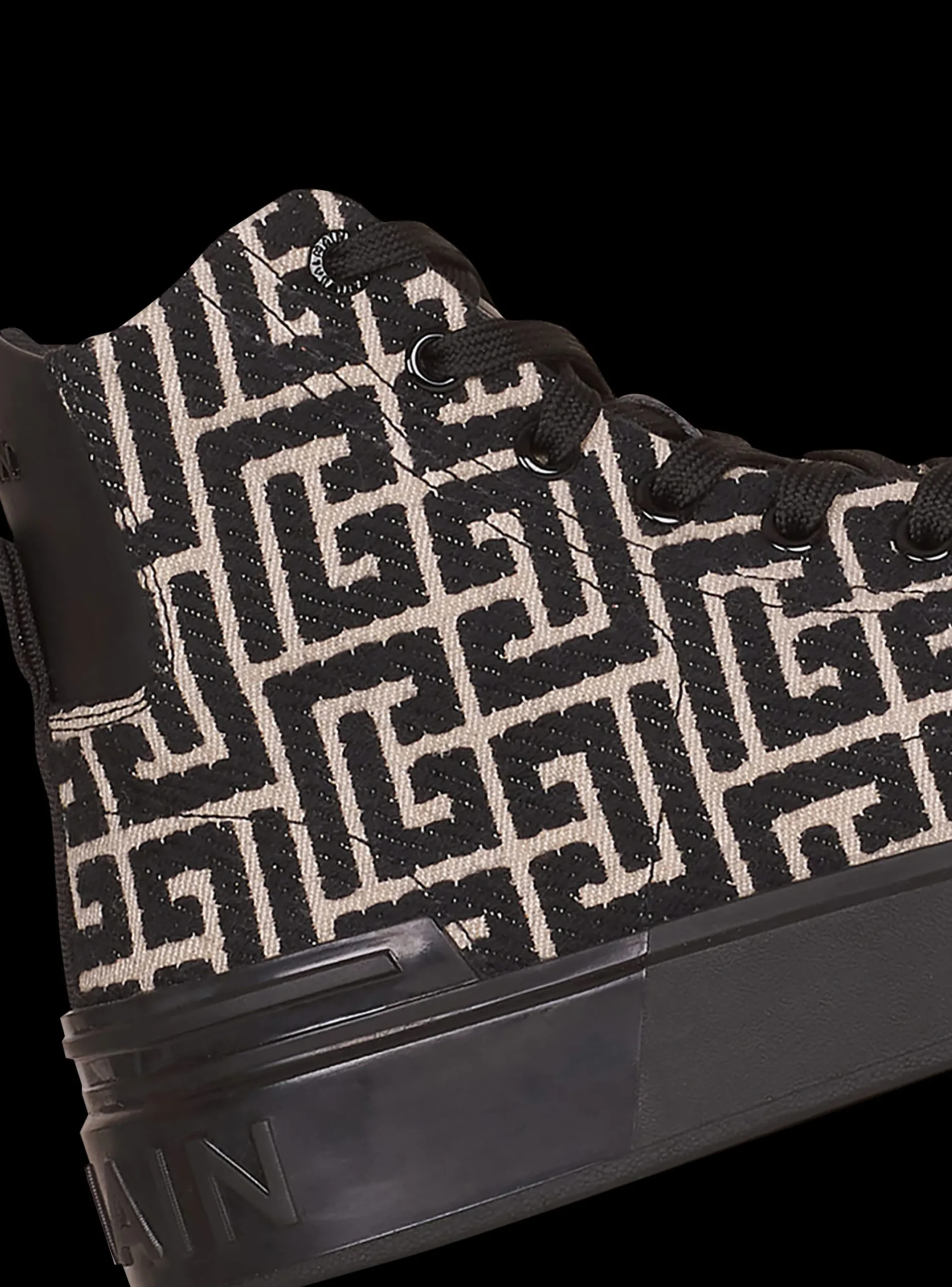 Monogram Jacquard B-Court High-top Sneakers-Balmain Flash Sale