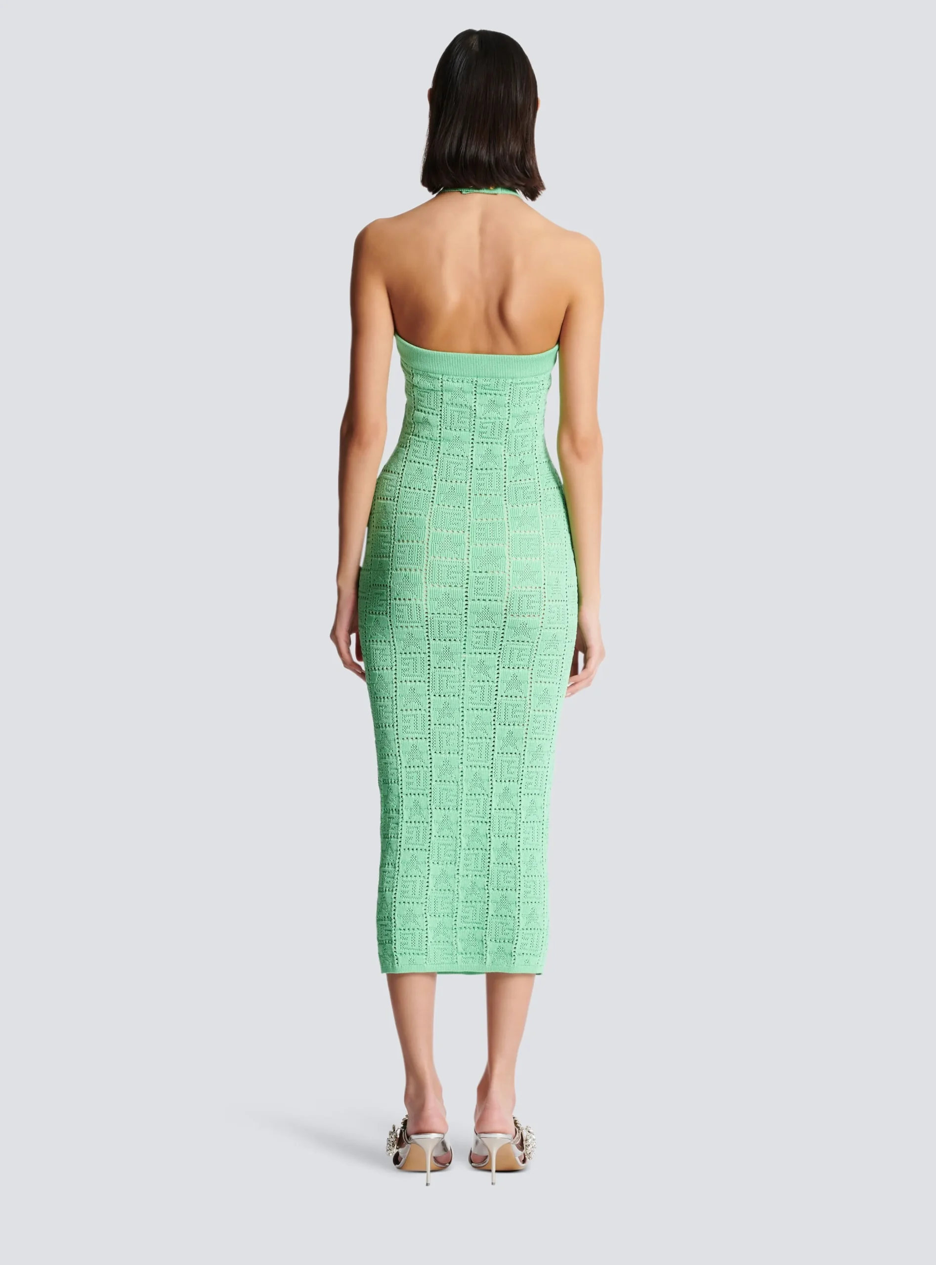 Monogram Knit Backless Dress-Balmain Discount
