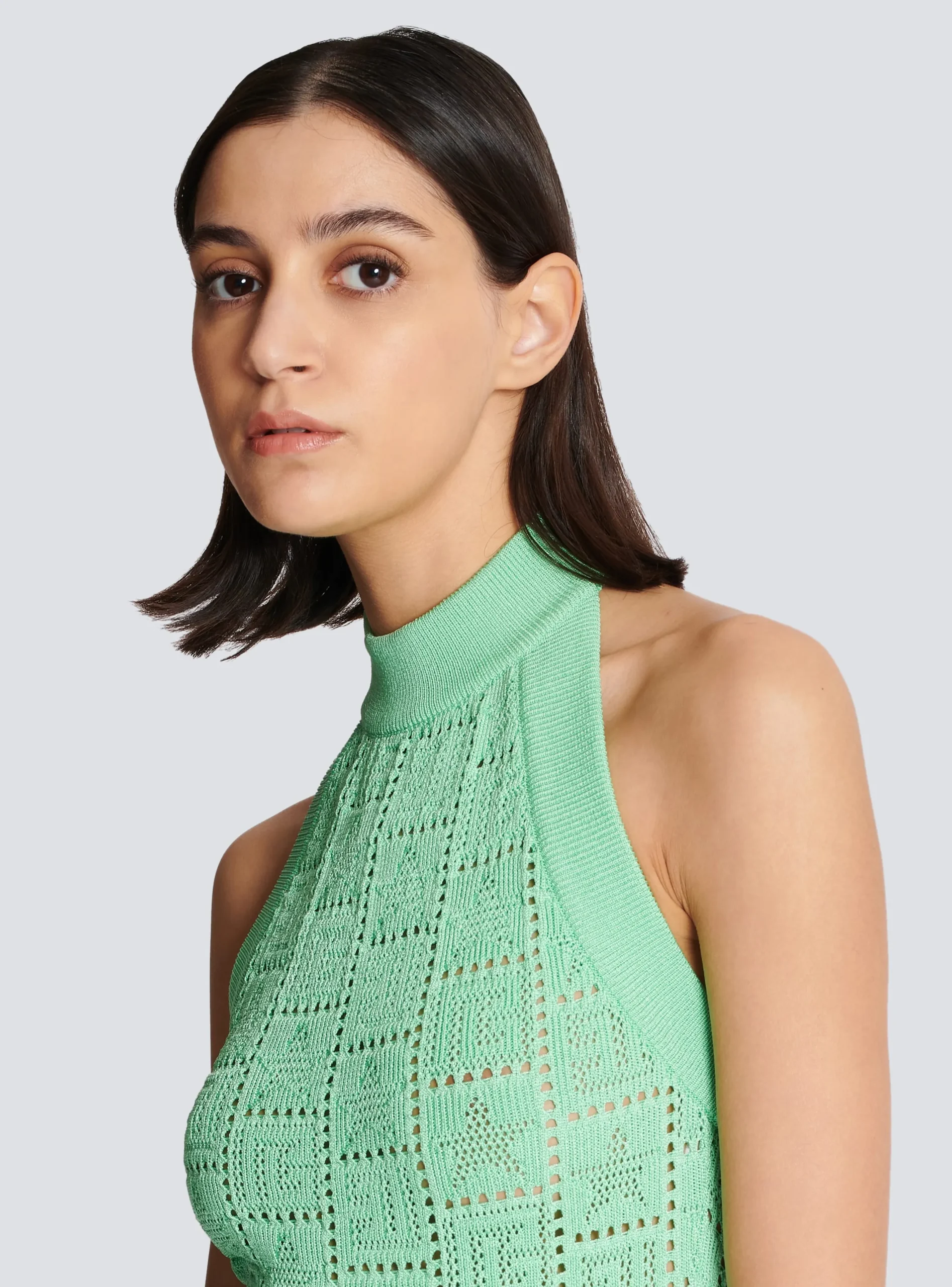 Monogram Knit Backless Dress-Balmain Discount