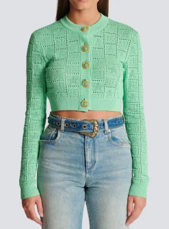 Monogram Knit Cardigan-Balmain Outlet