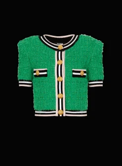 Monogram Knit Cardigan-Balmain Flash Sale
