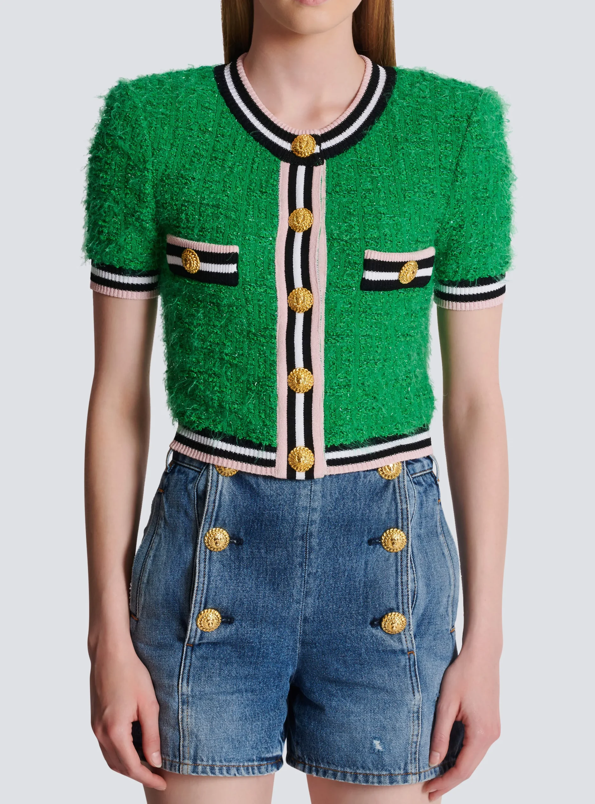 Monogram Knit Cardigan-Balmain Flash Sale