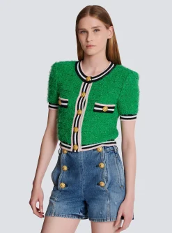 Monogram Knit Cardigan-Balmain Flash Sale