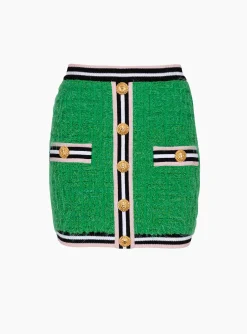 Monogram Knit Skirt-Balmain Discount