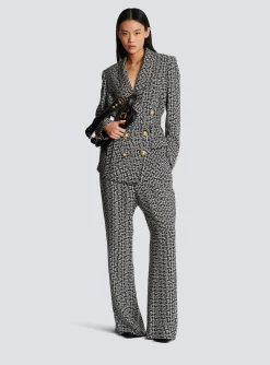 Monogram Printed Jacket With Shawl Collar-Balmain Store