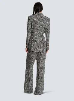 Monogram Printed Jacket With Shawl Collar-Balmain Store