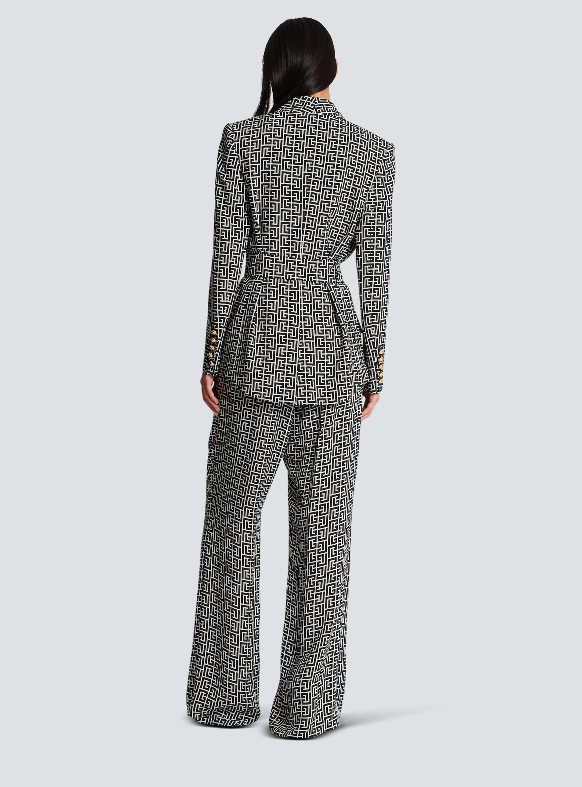 Monogram Printed Jacket With Shawl Collar-Balmain Store