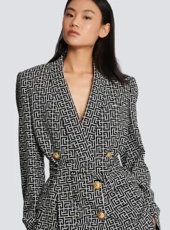 Monogram Printed Jacket With Shawl Collar-Balmain Store