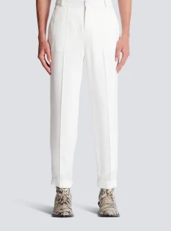 Monogram Satin Trousers-Balmain Outlet